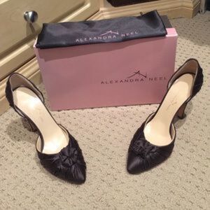 Alexandra Neel. new satin choc brown heels. 36.